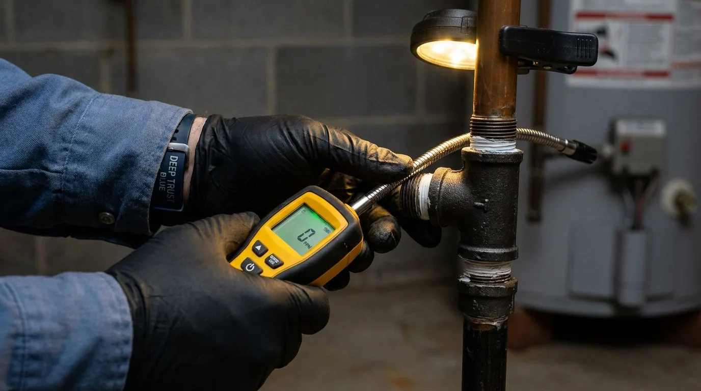 Gas leak detection with electronic sniffer by Johns Plumbing LLC in Grayslake