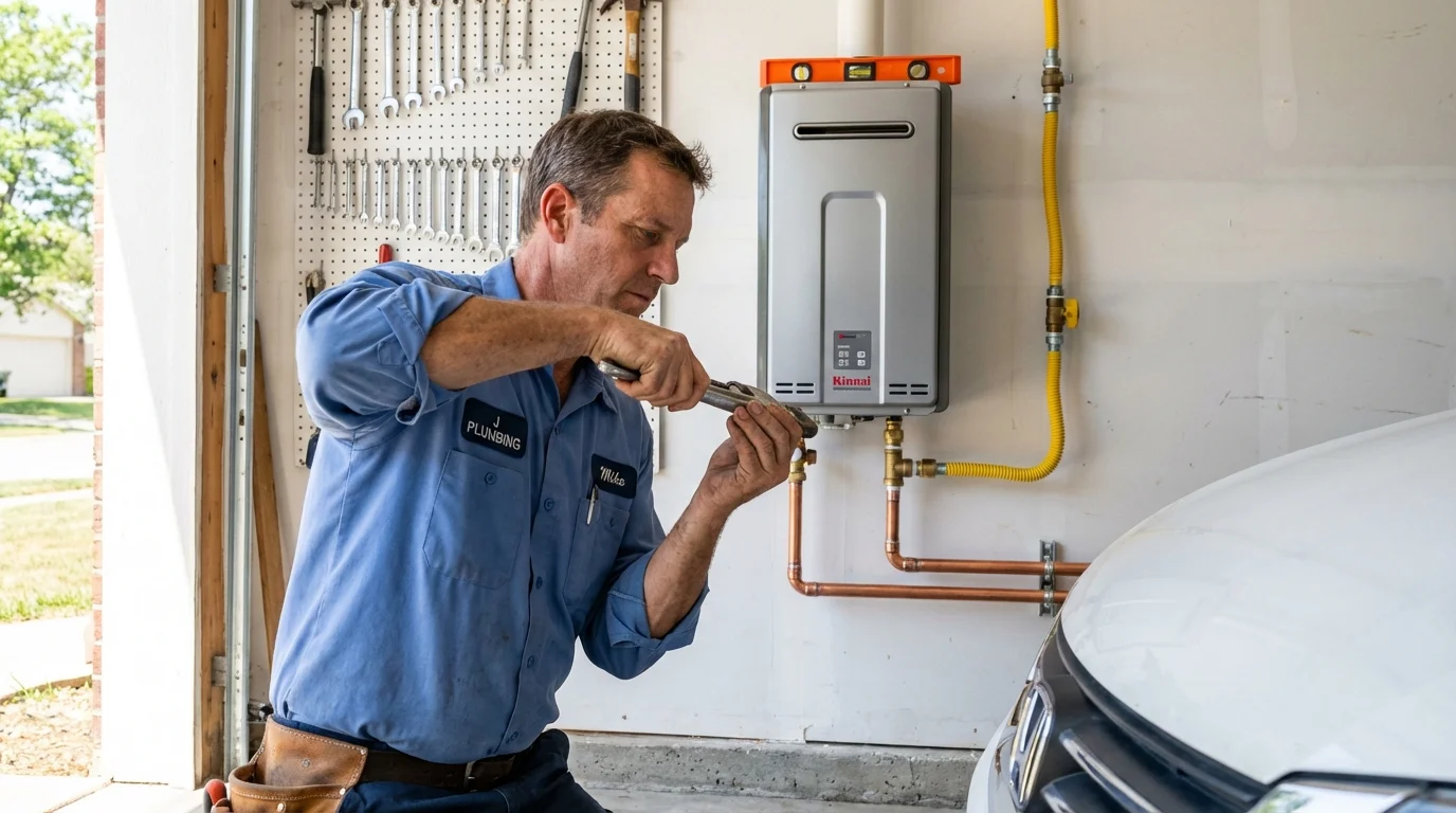 Tankless water heater installation by a Johns Plumbing LLC plumber in Grayslake